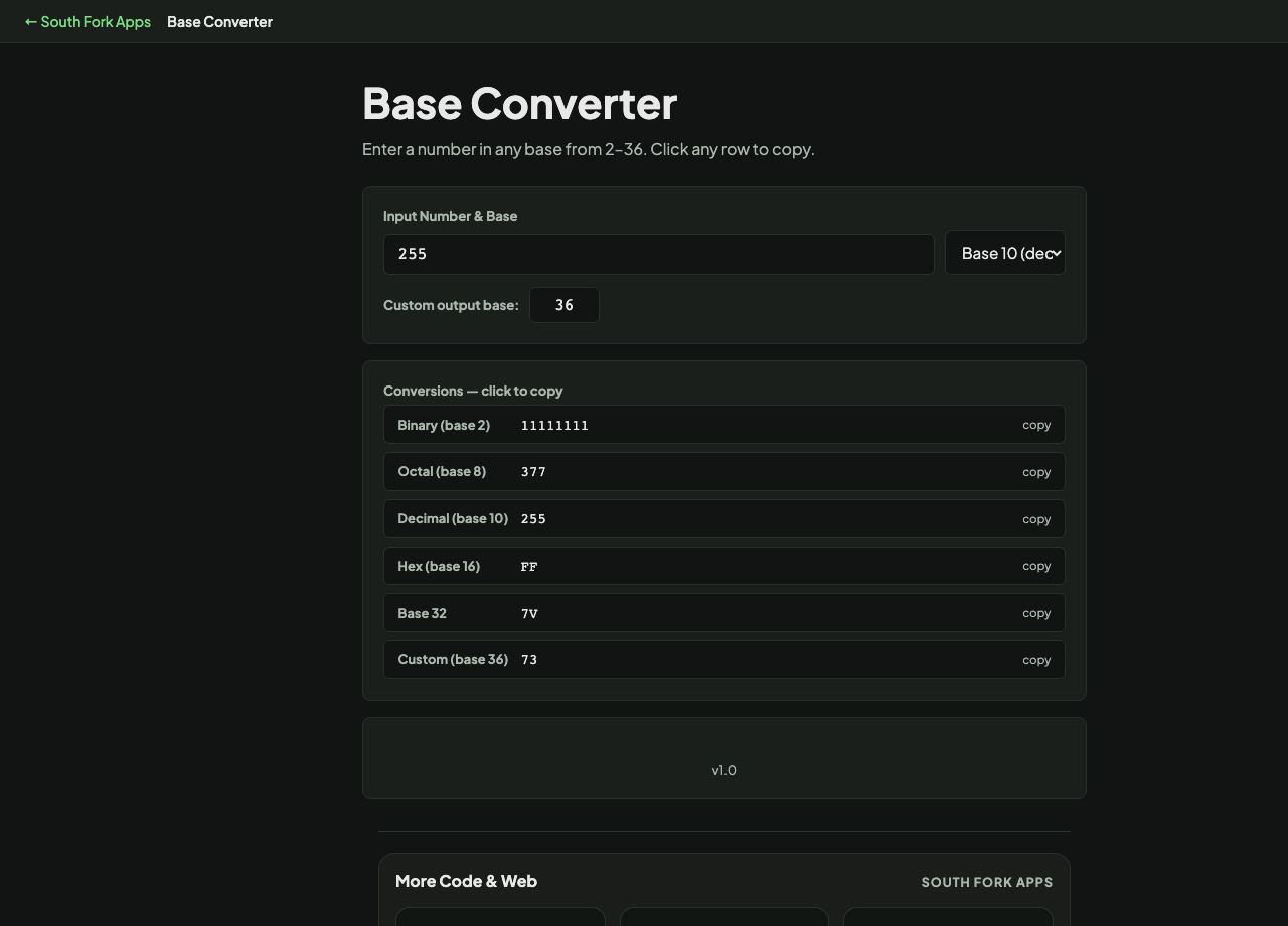 Base Converter interface preview