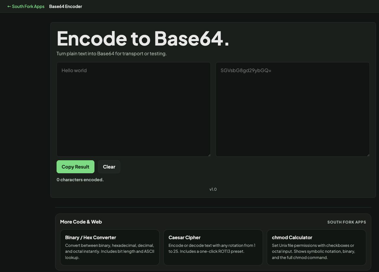 Base64 Encoder interface preview