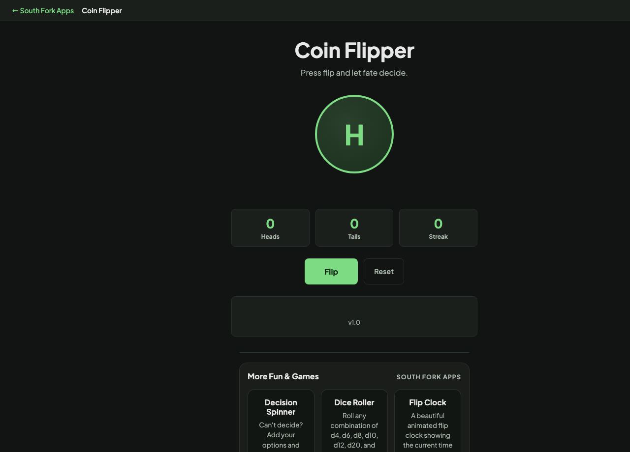 Coin Flipper interface preview