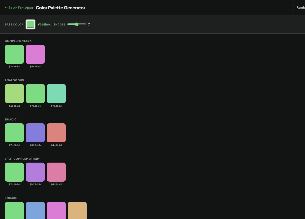 Color Palette Generator interface preview