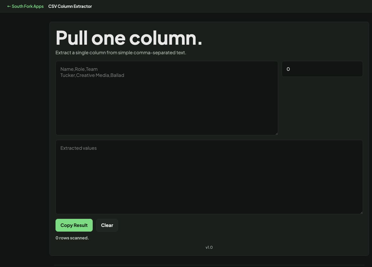 CSV Column Extractor interface preview