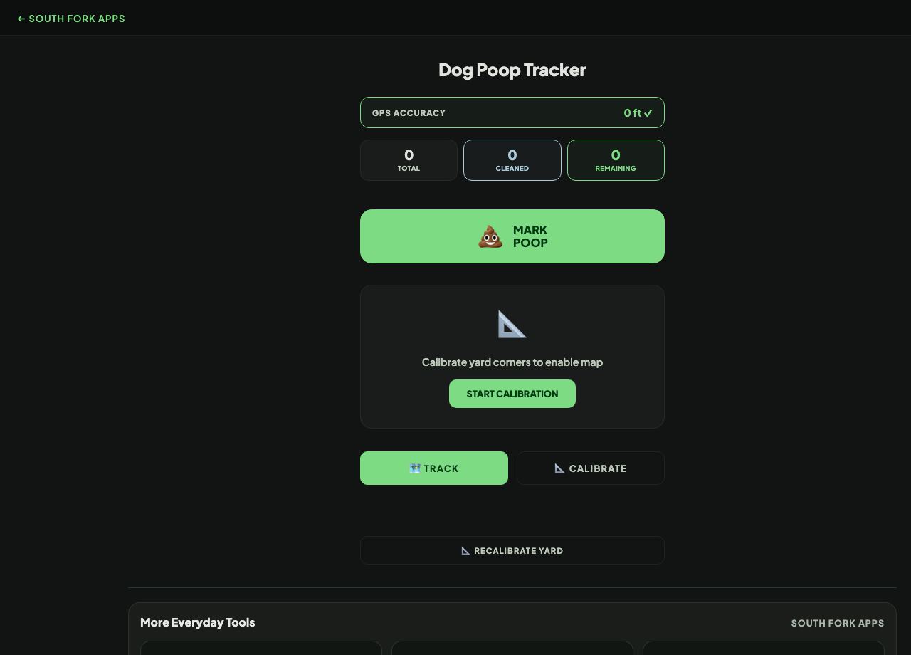 Dog Poop Tracker interface preview