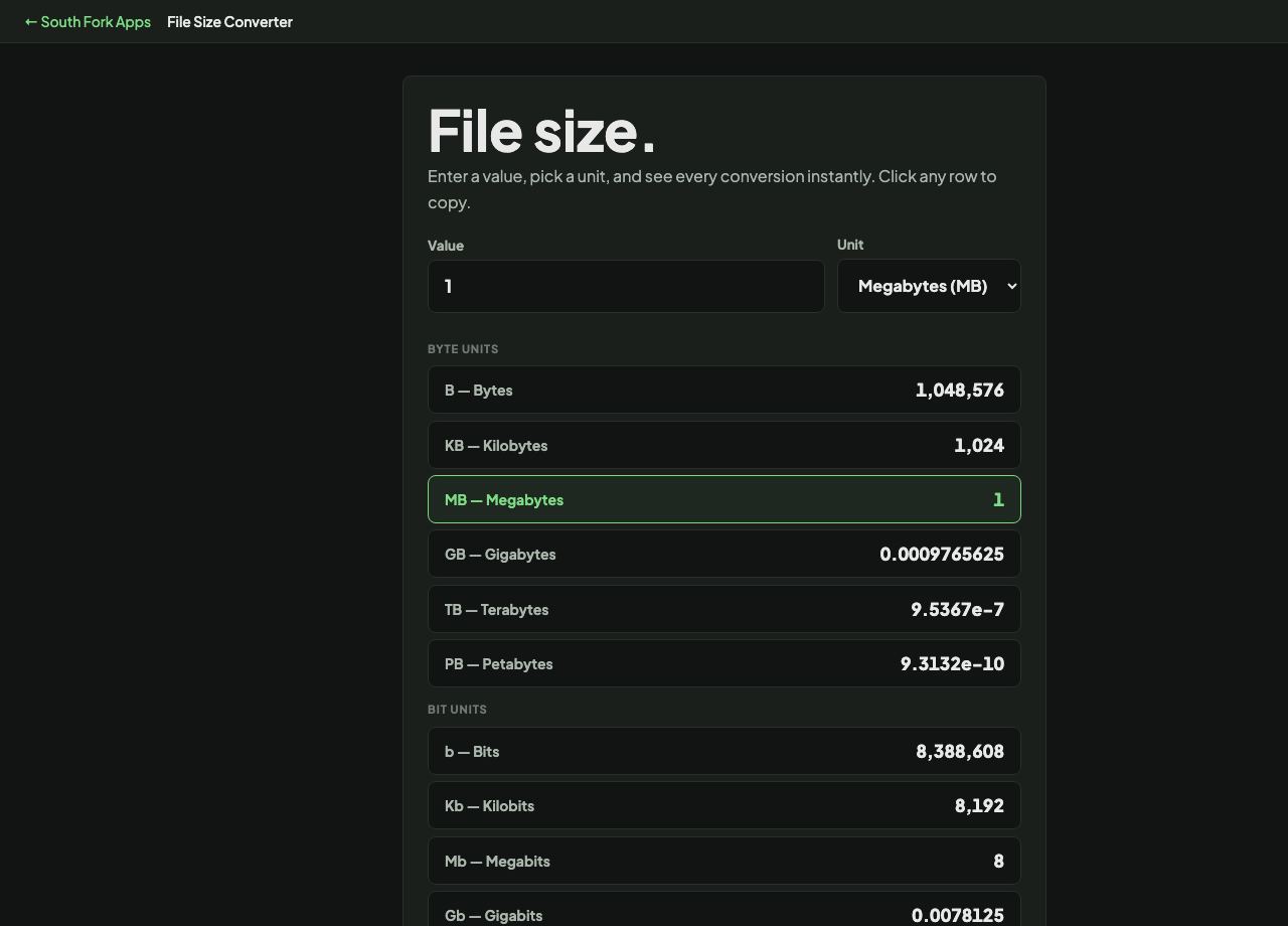 File Size Converter interface preview