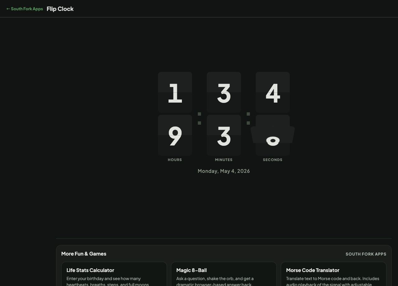 Flip Clock interface preview