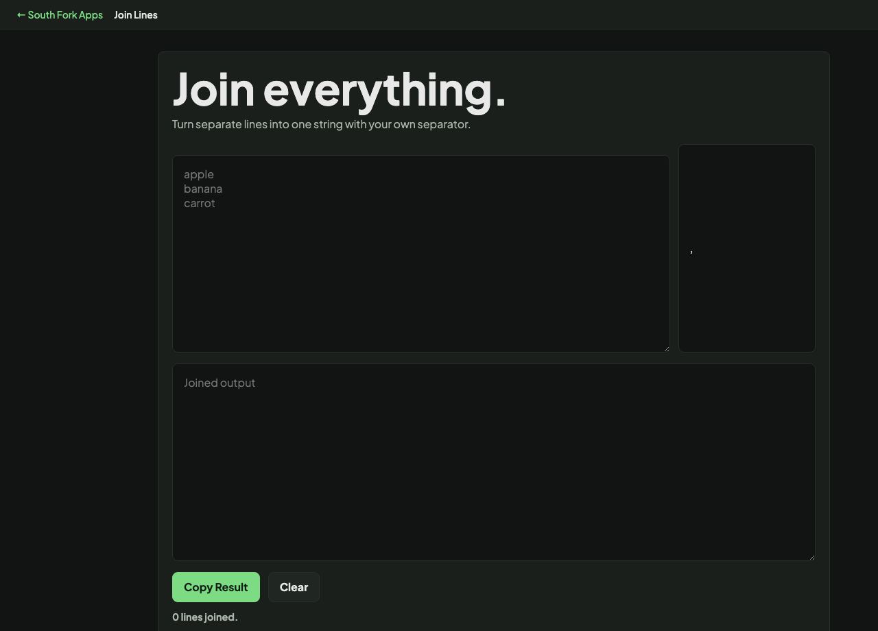 Join Lines interface preview