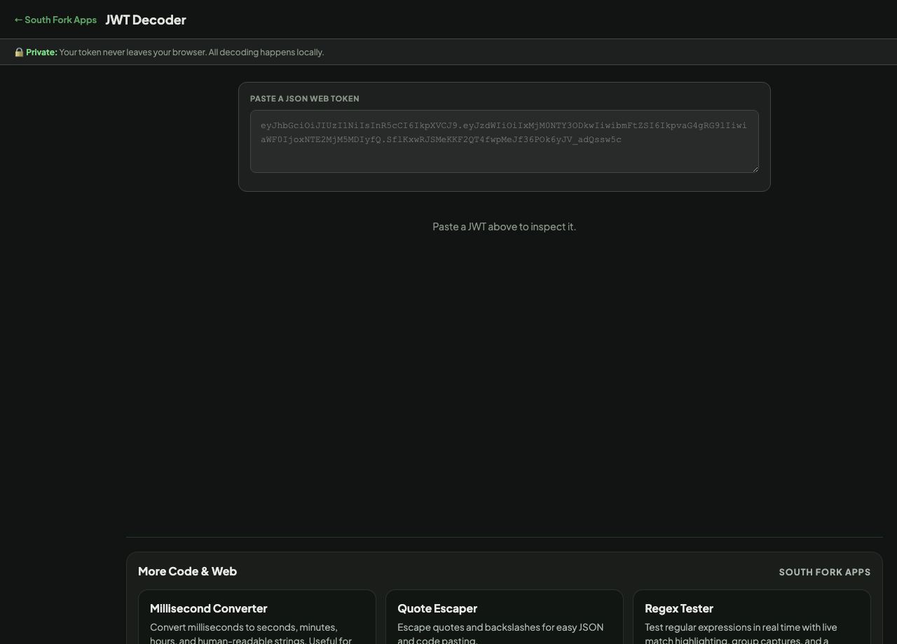 JWT Decoder interface preview