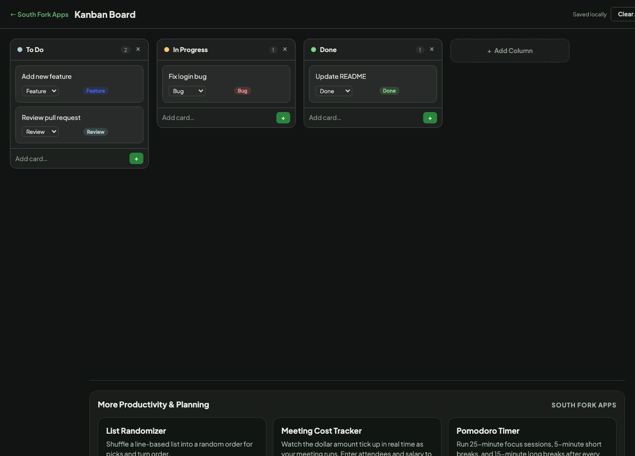 Kanban Board interface preview