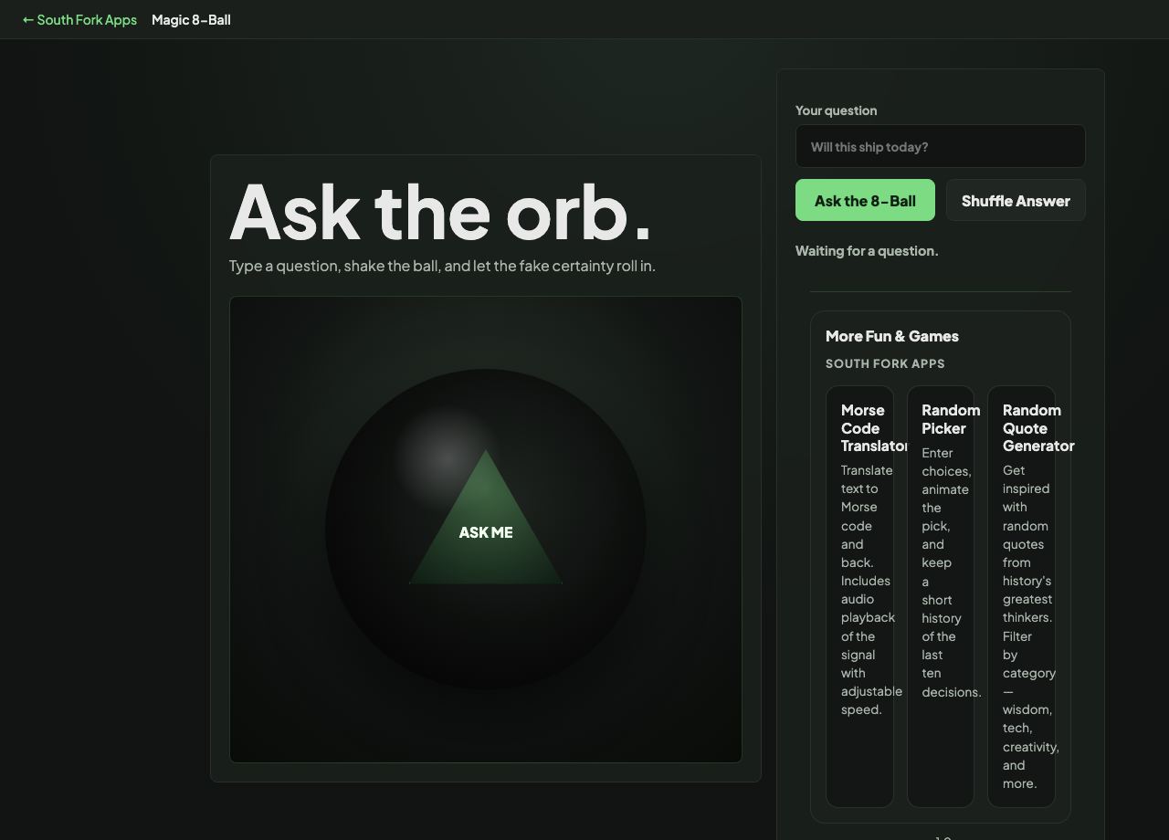Magic 8 Ball interface preview
