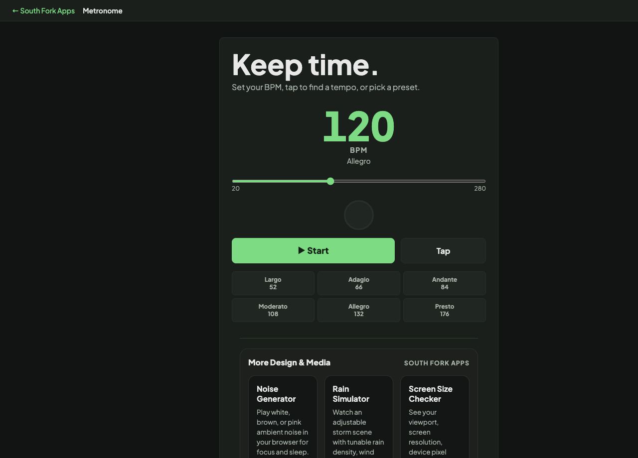 Metronome interface preview