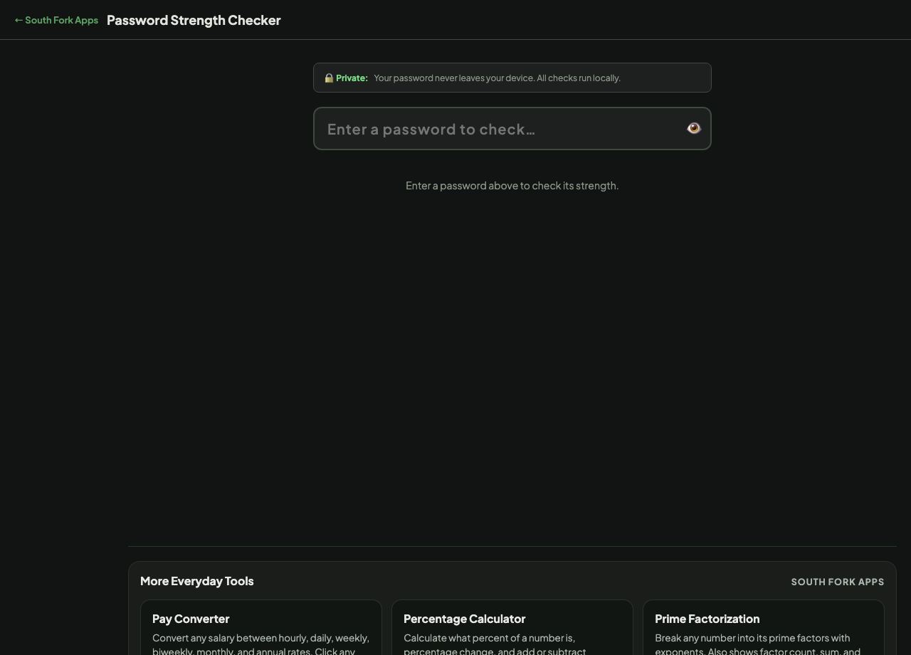 Password Strength Checker interface preview