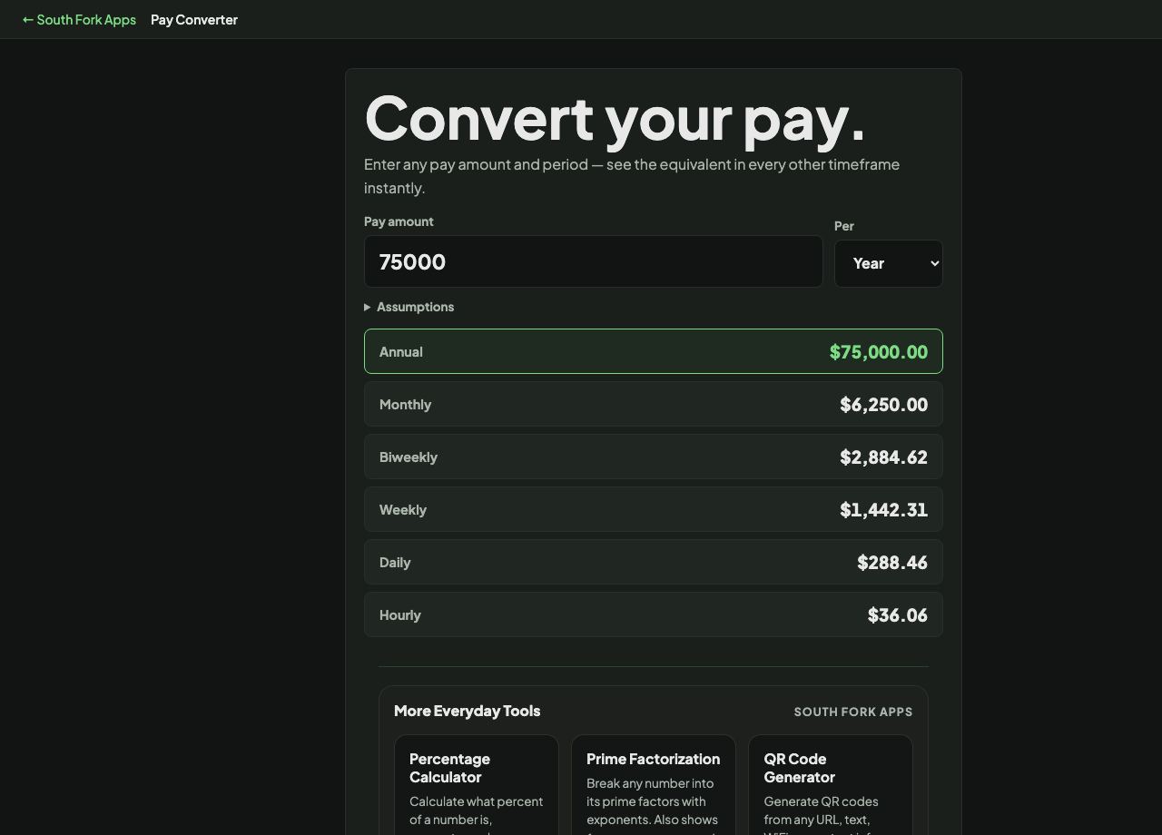 Pay Converter interface preview
