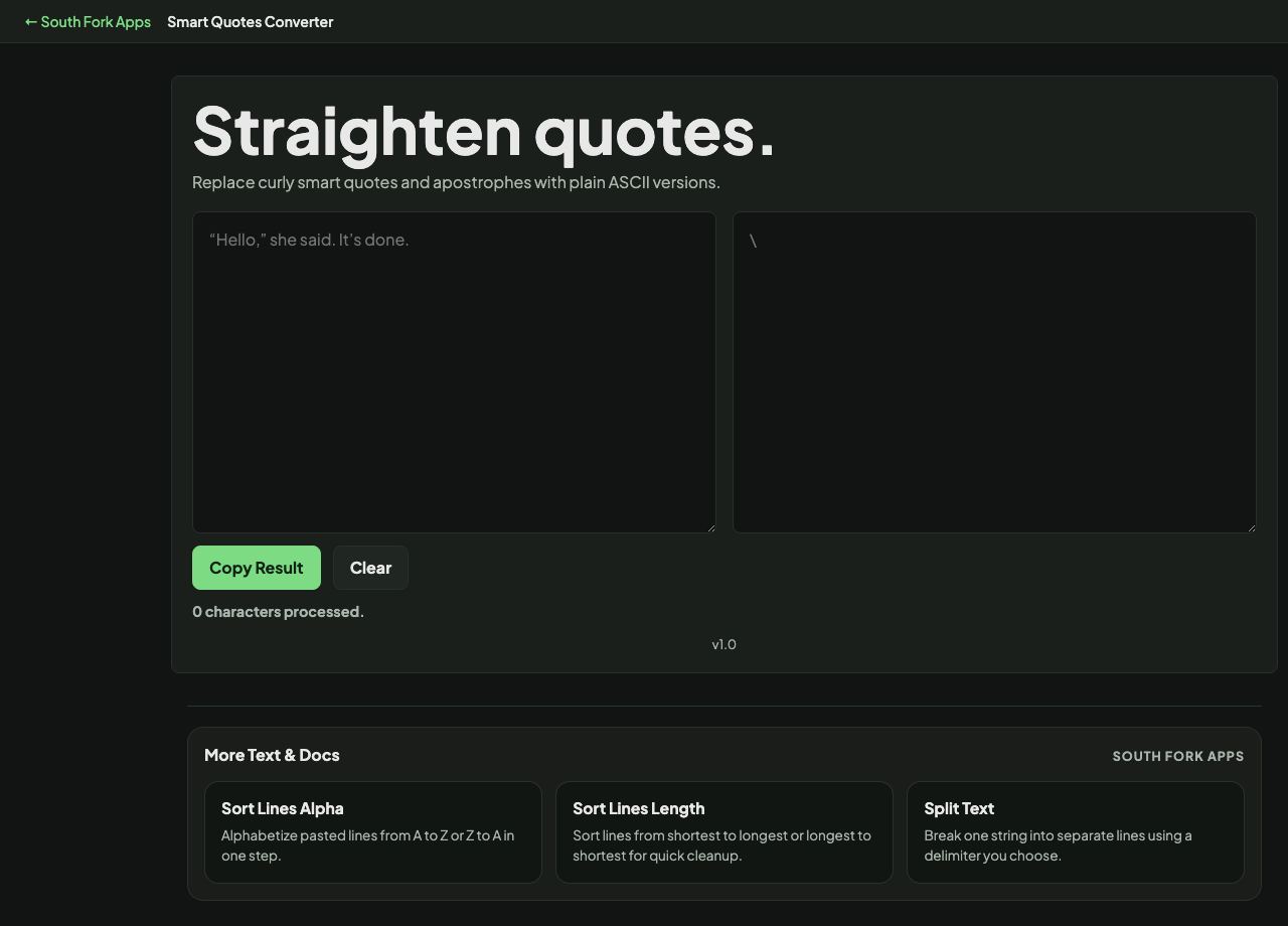 Smart Quotes Converter interface preview