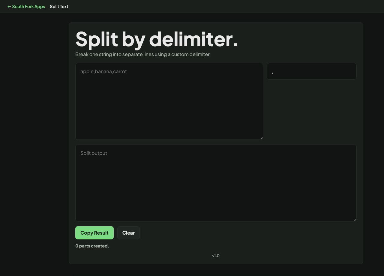 Text Splitter interface preview