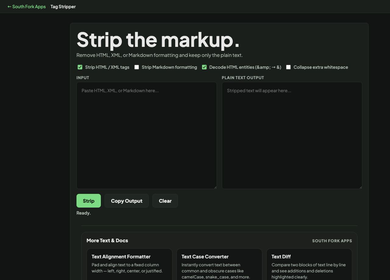 Tag Stripper interface preview
