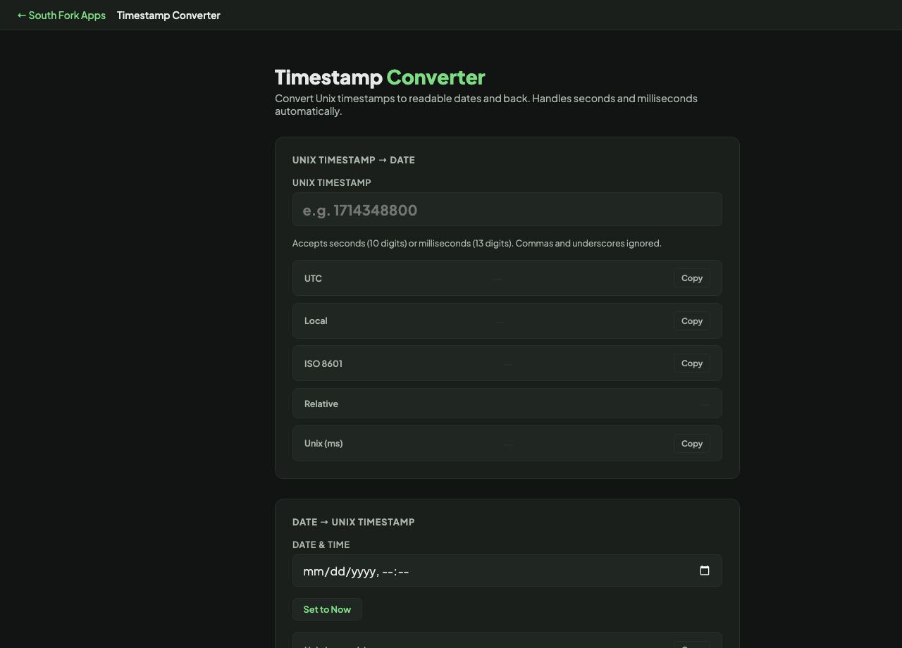 Timestamp Converter interface preview
