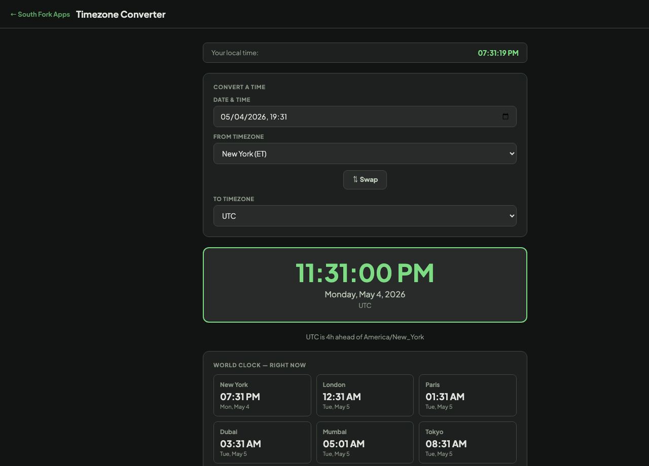 Timezone Converter interface preview