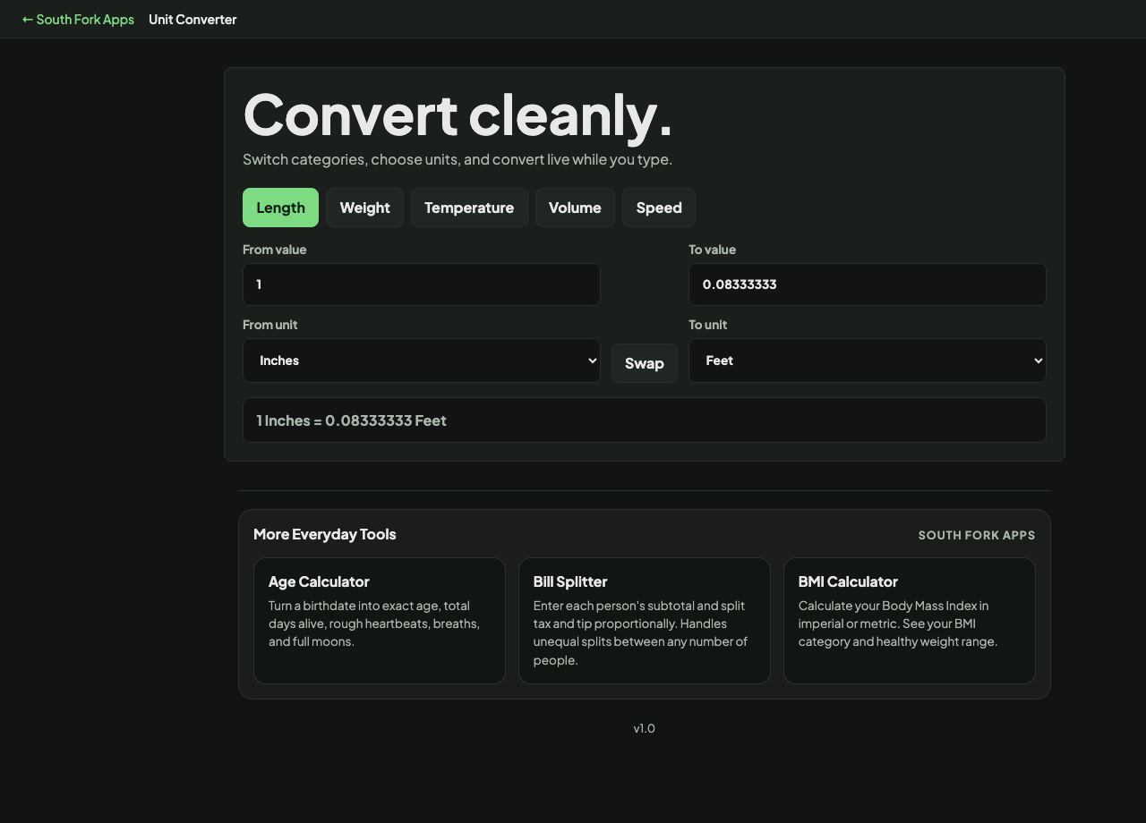 Unit Converter interface preview