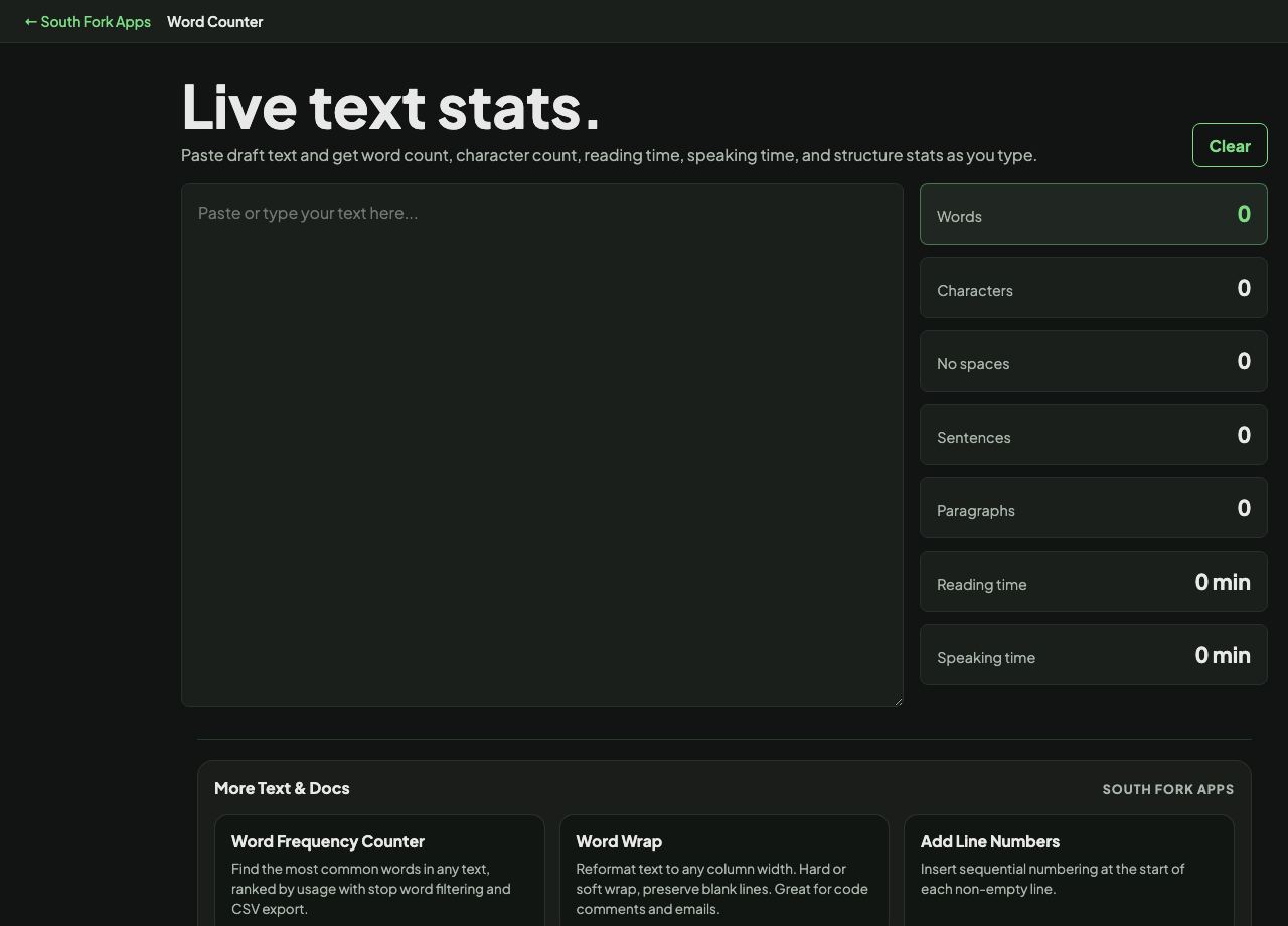 Word Counter interface preview
