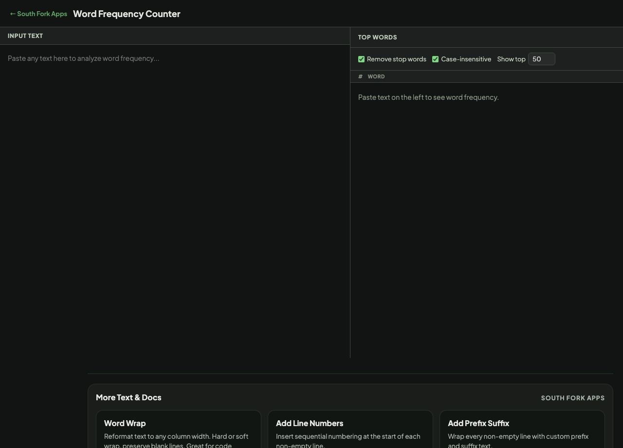 Word Frequency Counter interface preview