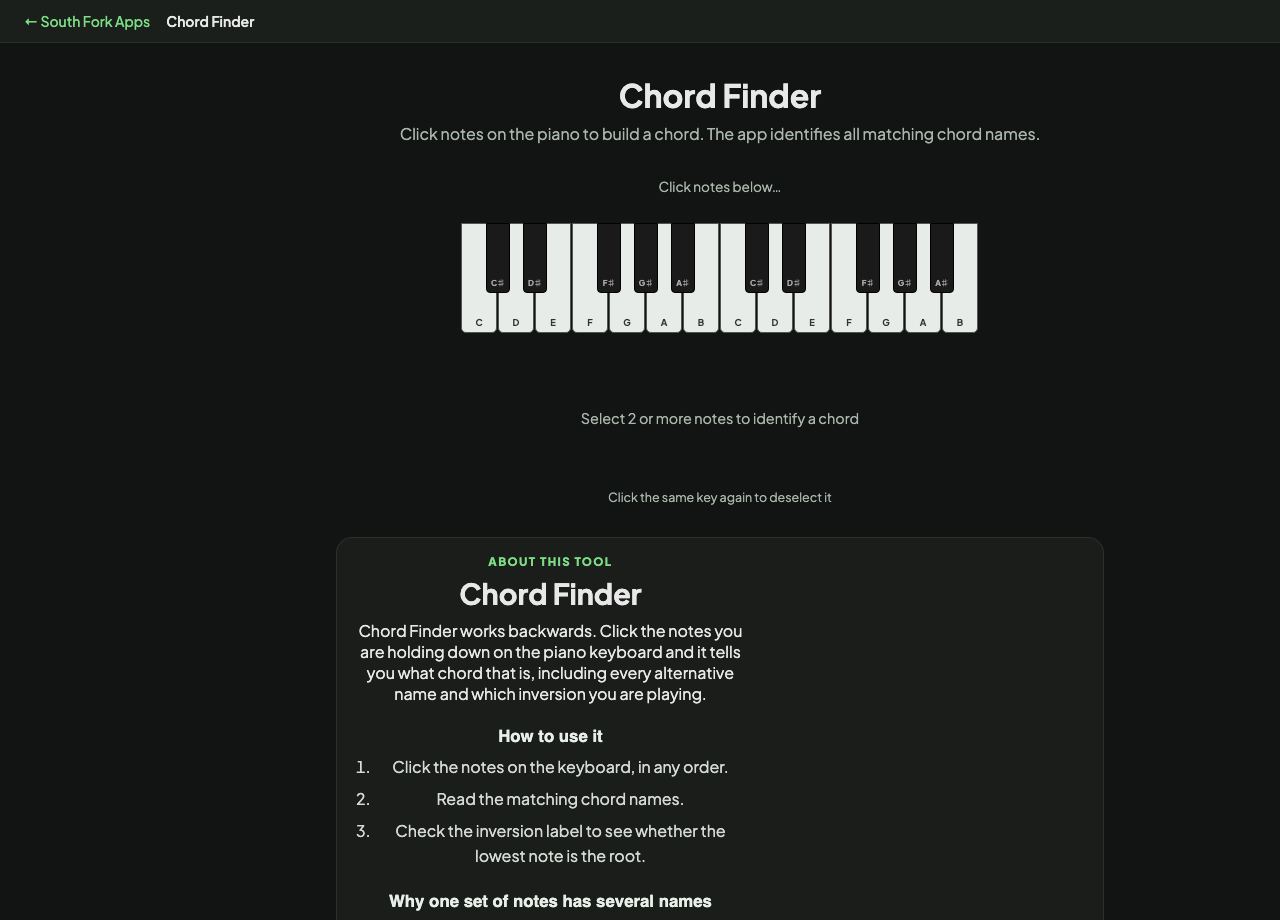 Chord Finder interface preview