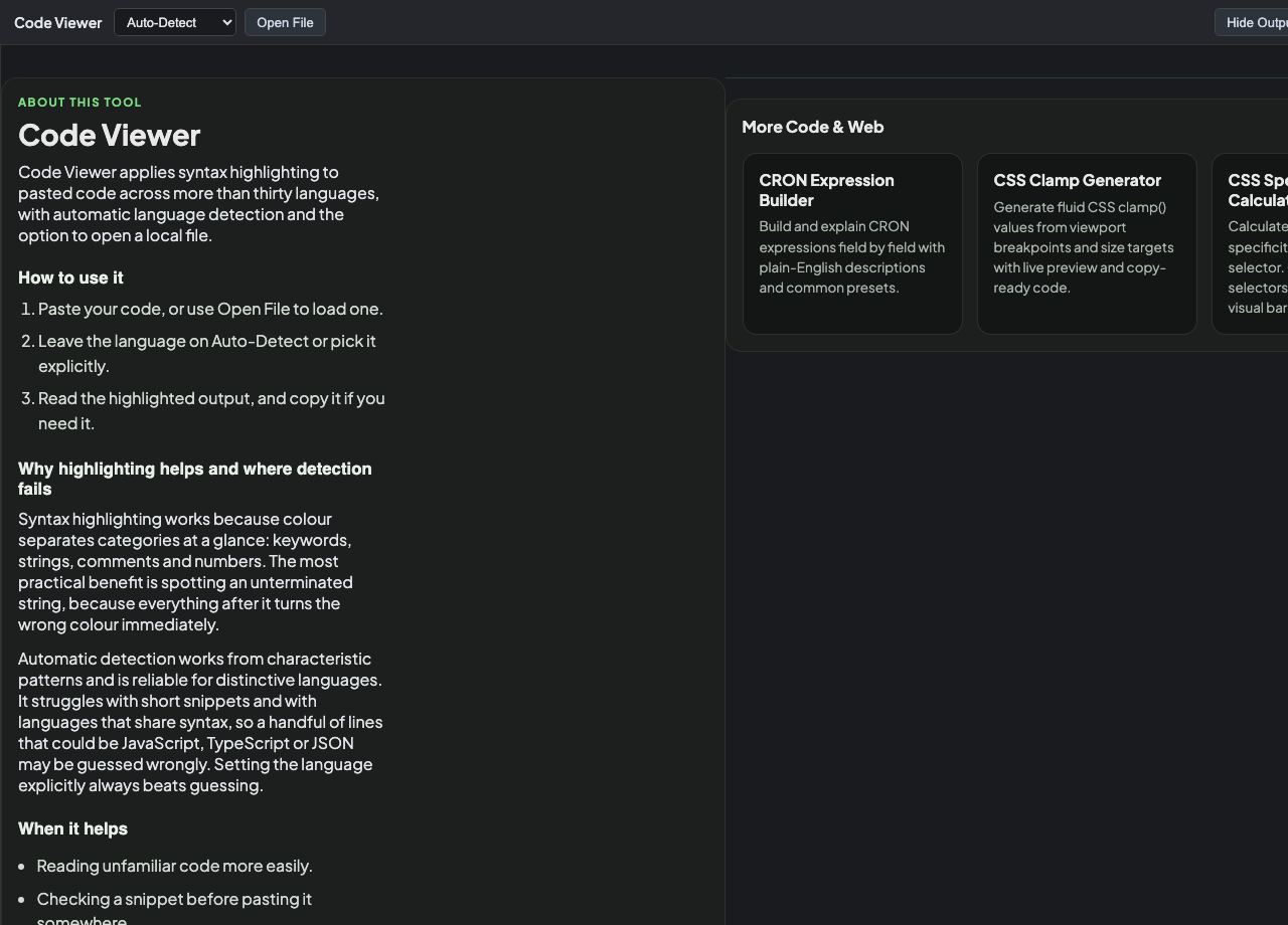 Code Viewer interface preview