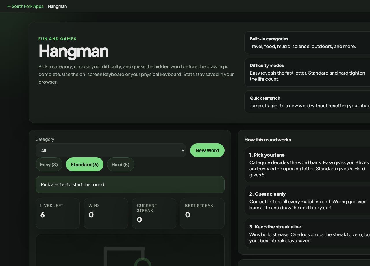 Hangman interface preview