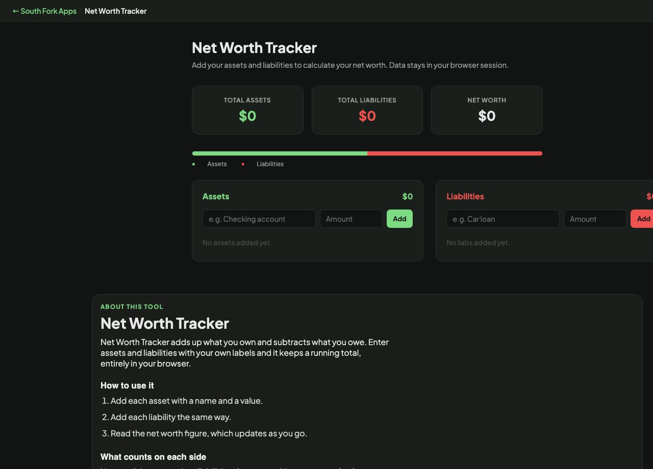Net Worth Tracker interface preview