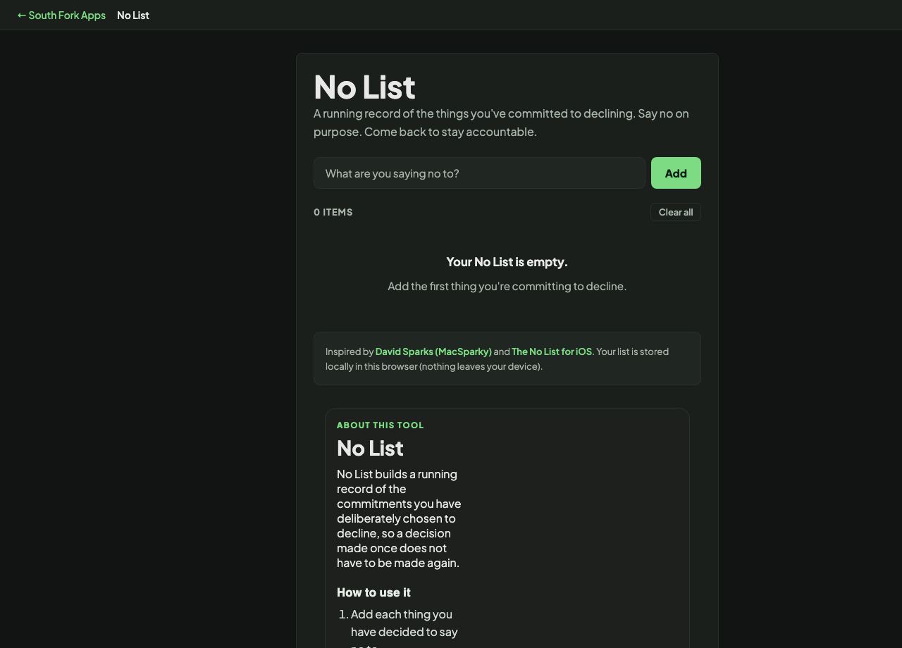 No List interface preview