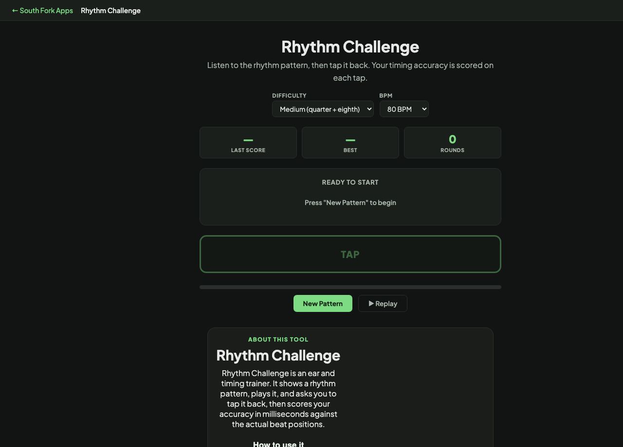 Rhythm Challenge interface preview