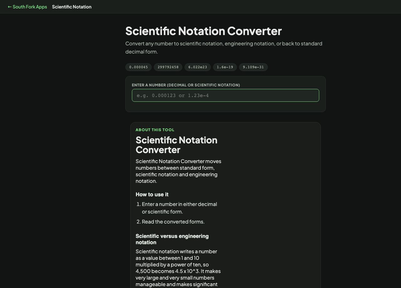 Scientific Notation Converter interface preview