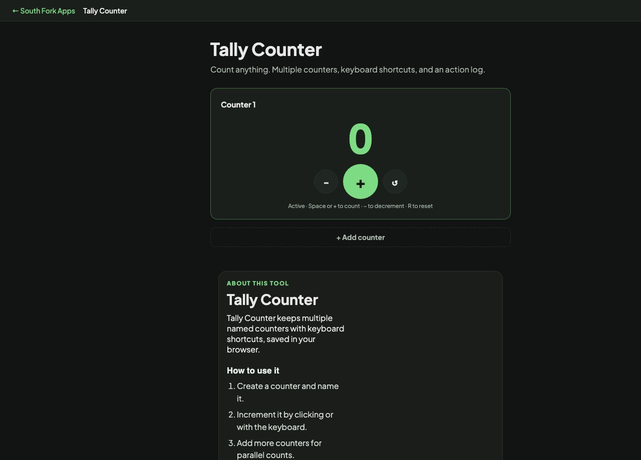 Tally Counter interface preview