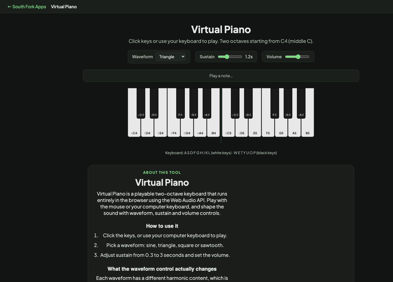 Virtual Piano interface preview