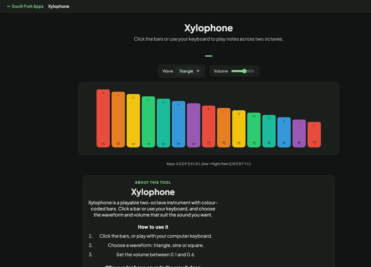Xylophone interface preview